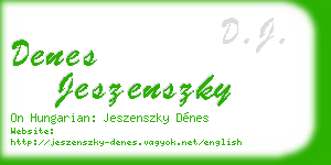 denes jeszenszky business card